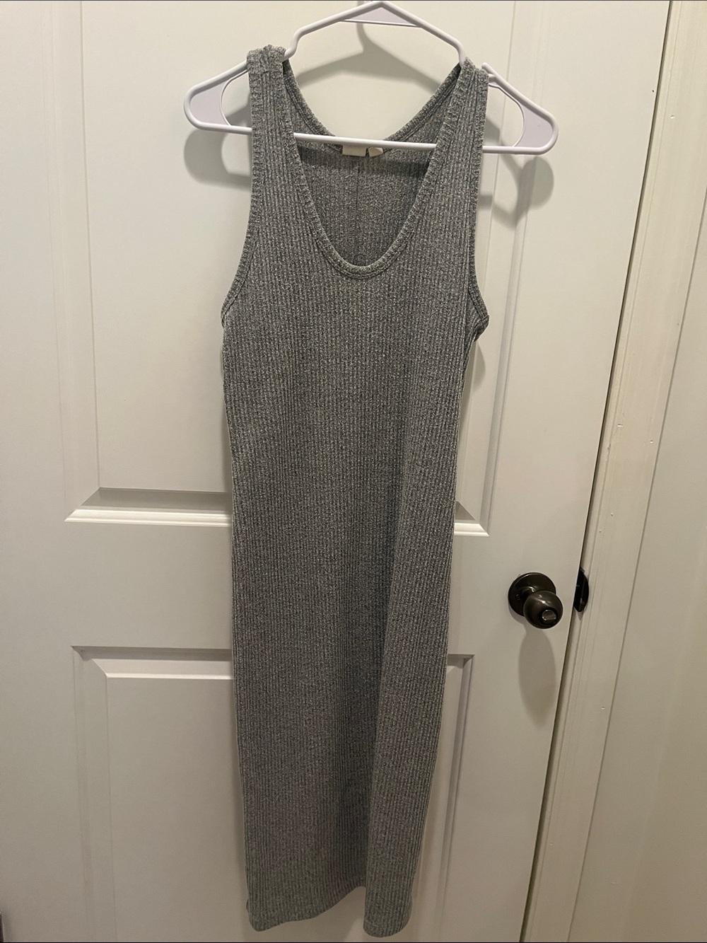 GAP Ribbed Tank Maxi Dress in Heather Gray